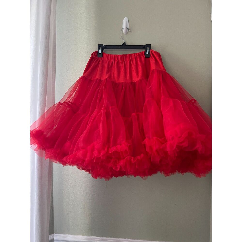 Vintage Red Crinoline for Skirt Size M/L